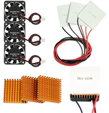 TEC1-12706 Peltier Cooler Module Kit with Heat Sinks and 12V Fan (3 Sets) picture