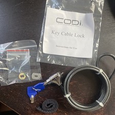Codi Key Cable Lock w/Two Keys 6.5 feet length Brand New picture