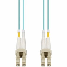 AddOn 40m LC to LC Aqua OM4 Duplex OFNR (Riser-Rated) Fiber Patch Cable, MMF picture