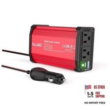 300W Car Power Inverter 12V DC to 110V AC Car Charging Adapter PD65W-Red picture