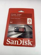SanDisk Black Red Cruzer 8GB USB 2.0 Flash Drive Storage Factory Sealed See Pics picture