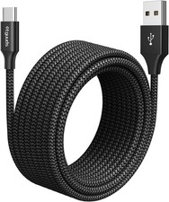 12ft USB C Cable Braided Fast Charging USB to USB C Cord Black 1 Count AC136B picture