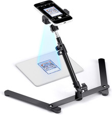 Adjustable Trading Card Scanner Stand with Iron Base & Non-Slip Phone Clamp picture