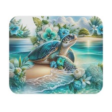 Summer Serene Floral Ocean Turtle Mouse Pad Beach Vibes Gaming Pad  picture