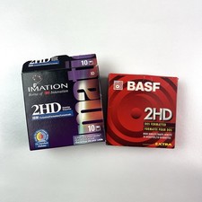 Lot of 2 Imation & BASF 3.5” 2HD Floppy Disks 10-Pack Boxes Used Incomplete picture
