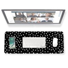 SOAR Tech Elevated Desk Pad Black & White Polka Dot 31.5″ x 11.8″ FabFitFun NEW picture