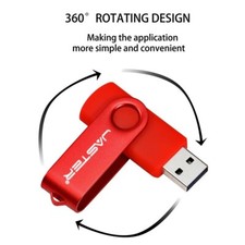 JASTER Rotatable USB Flash Drives 64GB Mini Metal Memory Stick Red Creative picture