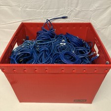 Lot Of 10 Cat 5 & 6 Cables Each About 6’ To 10’ All Blue. All Used As-IS picture