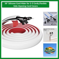39-Inch White Silicone Cord Hider - Effortless Installation for Tidy Spaces picture