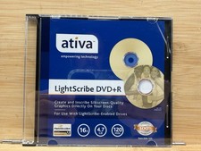 Ativa LightScribe DVD+R 10 Pack 16X 4.7GB 120 Min Blank Discs Jewel Cases Open picture
