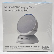 Made for Amazon Stand with USB-C and USB-A charging ports for Echo Pop New picture