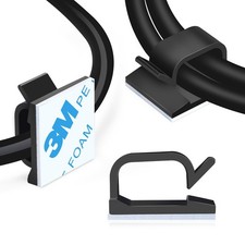 120 PCS Self-Adhesive Cable Clips - Black Wire Management Organizer for Home picture