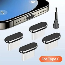 USB C Dust Plug With Cleaning Brush, Metal Type C Charging Port Cover, Anti Dust picture