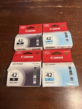 4 Genuine Canon CLI-42 Ink 2 Black 2 Photo Cyan OEM PIXMA PRO-100 New Sealed picture