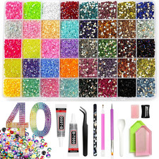 Bedazzling Kit 38000Pcs Resin Jelly 40 Non-Repeating Colors 3Mm Gems | Includes picture