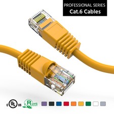 5 Pack of 175Ft CAT6 UTP Ethernet Network Booted Cable 125-200 Feet Yellow picture