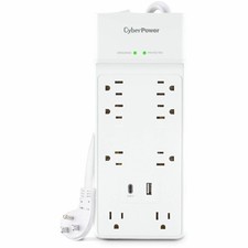 CyberPower CSP806UC18W 8 Outlet Surge Protector w/ 2400J Surge Suppression picture