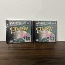(2) Memorex CD-RW Platinum 4x Rewritable Speed 650 Mb / 74 Minutes ~ NEW, SEALED picture