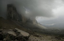 Landscape nature lightning storm dolomites mountains Custom Gaming Mat Desk picture