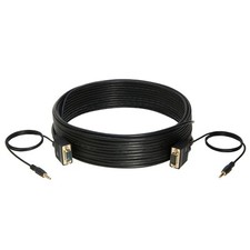 35FT SVGA Video Cable+ 3.5mm Audio Aux Jack Male to Male PC Display Monitor Cord picture