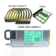 DPS-1200FB A 1200W PSU Power Supply Kit for Mining with Breakout Board 12pcs 6pi picture