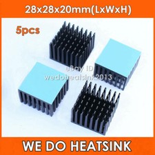 5pcs 28x28x20mm Aluminum Heatsink With Thermal Double Sided Heat Transfer Pad picture