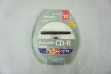 Memorex Printable CD-R 52x 700MB 80 Minute 10-Pack White Sealed with Pen NEW NIP picture