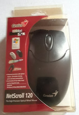 Vintage Genius NetScroll 120 PS/2 Mouse  Black, NOS picture