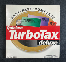 Quicken TurboTax Deluxe Tax Year 2000 for Windows Refund 1040 W-2 picture