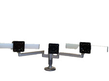 Humanscale M-Flex MF2 3 monitor arm set with 2 sliders, silver with black plates picture