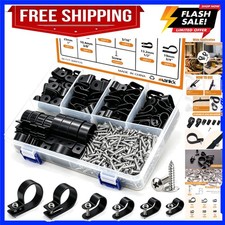 306PCS Cable Clips Wire Clips Assortment Kit Nylon Plastic R-Type Cable Clamp... picture