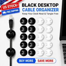 Desktop Cable Holder Clips, Wire Organizer for Cords, Charger & Data Cable Fixer picture