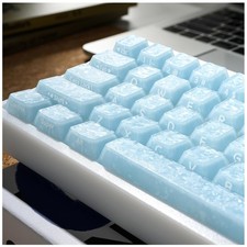 126 Keys XVX Blue Frost Jelly Keycaps Forged CarbonLook Cherry Profile MX picture