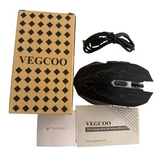 VEGCOO Rechargeable Wireless Gaming Mouse Black Ergonomic Stylish Design picture