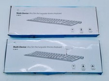 LOT OF 2 iClever IC-BK10 Multi Device Connection Rechargeable Wireless Keyboard picture
