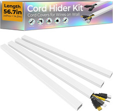 56.7In TV Cord Hider Wall, Cord Covers for 2-4 Wires on Wall, Self-Adhesive TV picture